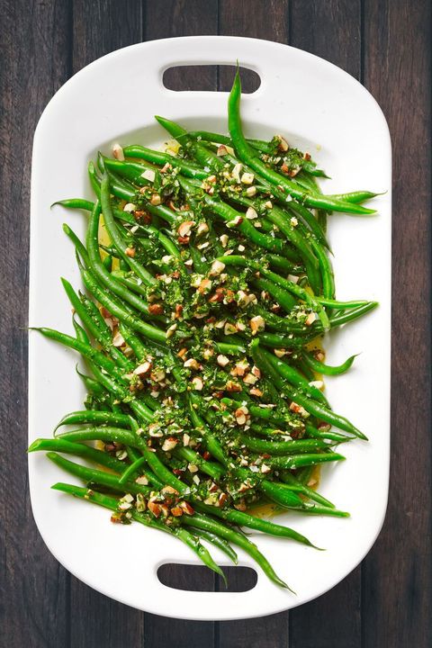 green beans with orange and almond gremolata