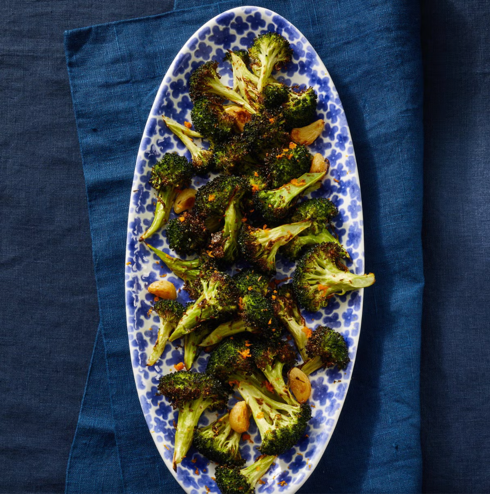 orange and garlic roasted broccoli