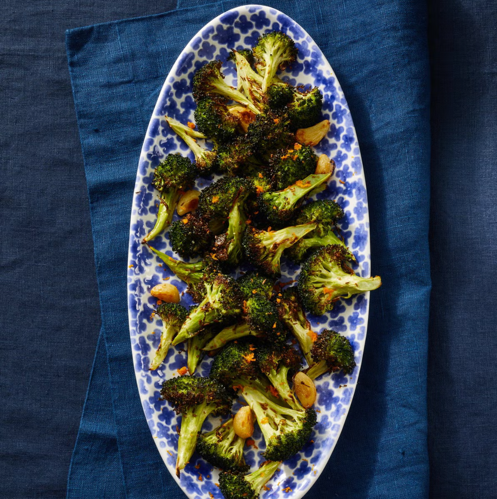 orange and garlic roasted broccoli