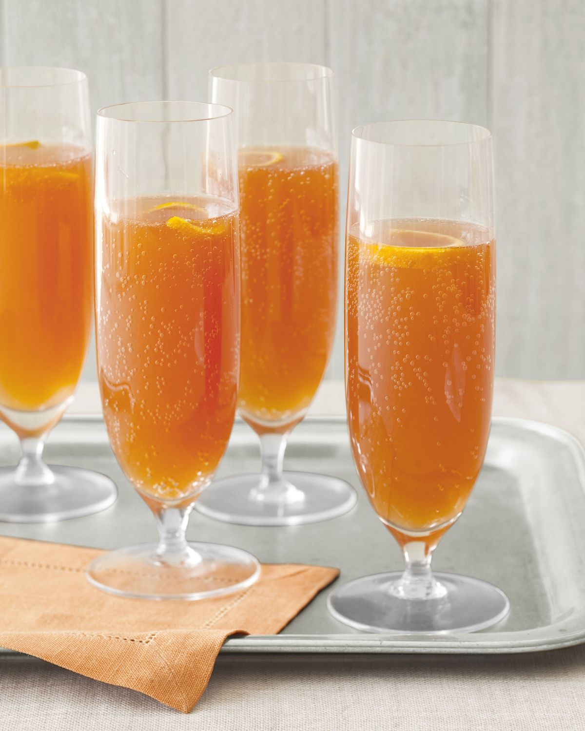 orange cherry champagne cocktails