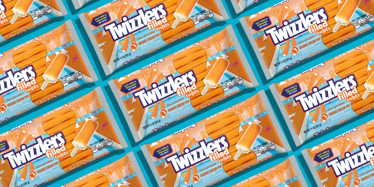 Twizzlers Filled Orange Cream Pop Twists Chewy Candy