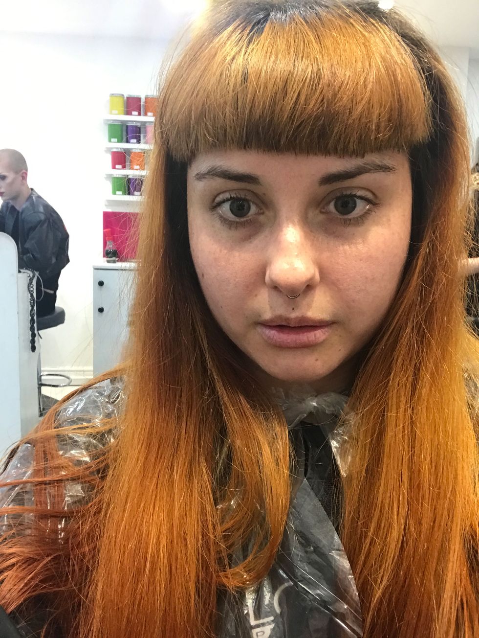 Orange hair after bleach one