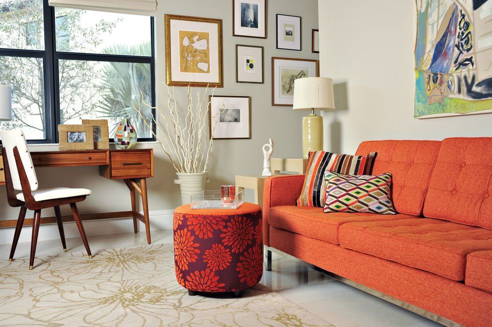 Orange Couches And Leather Sofas