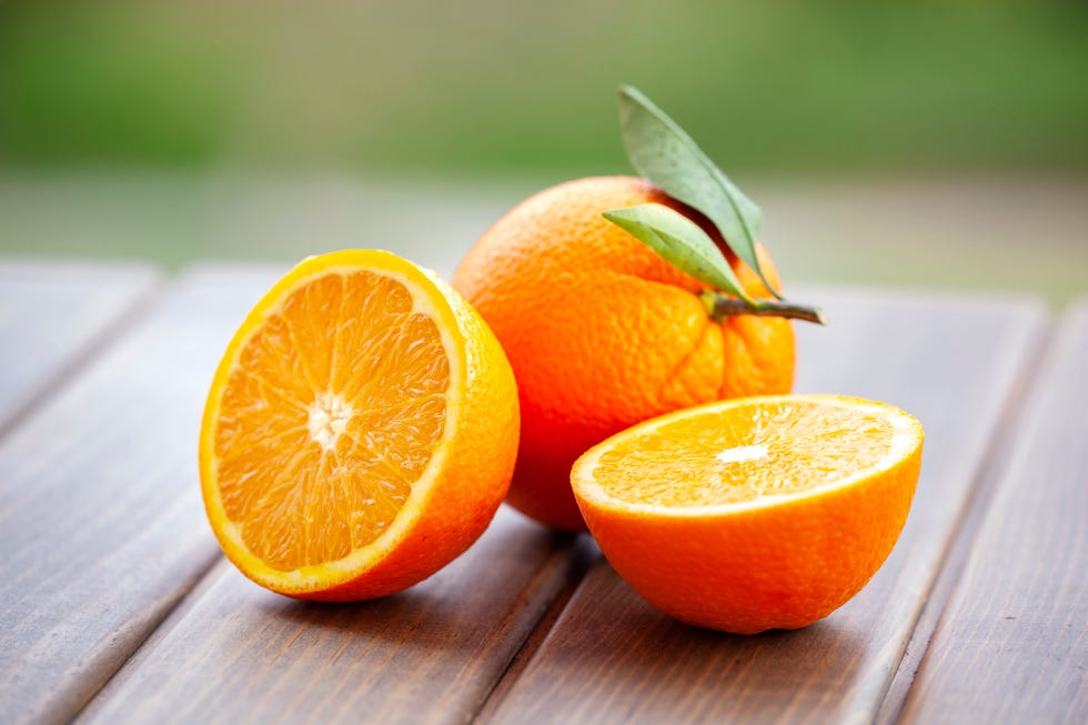 oranges on wood background
