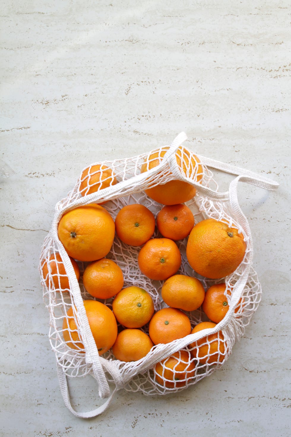 Oranges and Tangerines in Reusable  Shopping Bag