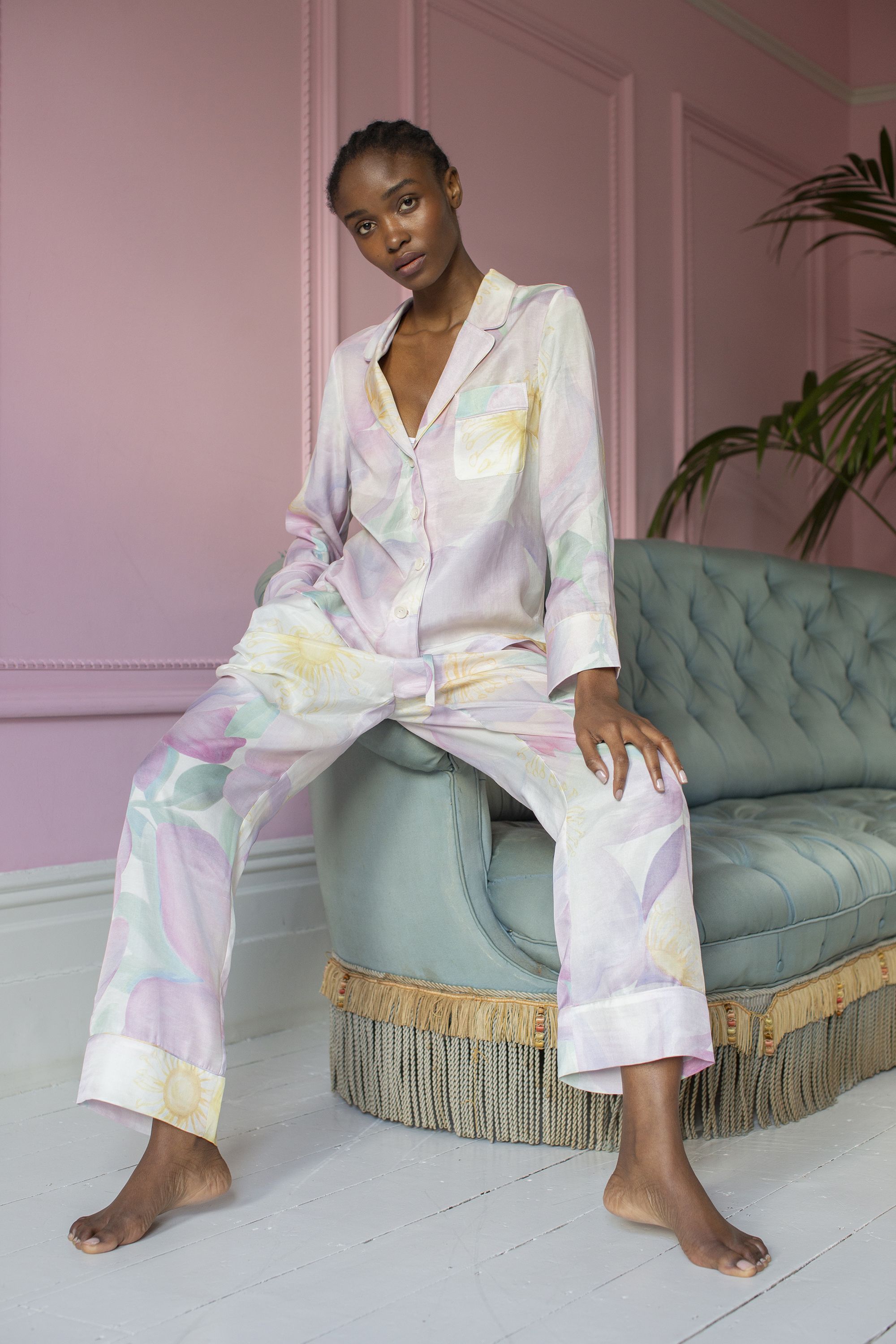 Pajamas for Women Set Woman Comfortable Stripe Pijamas Custom Silk