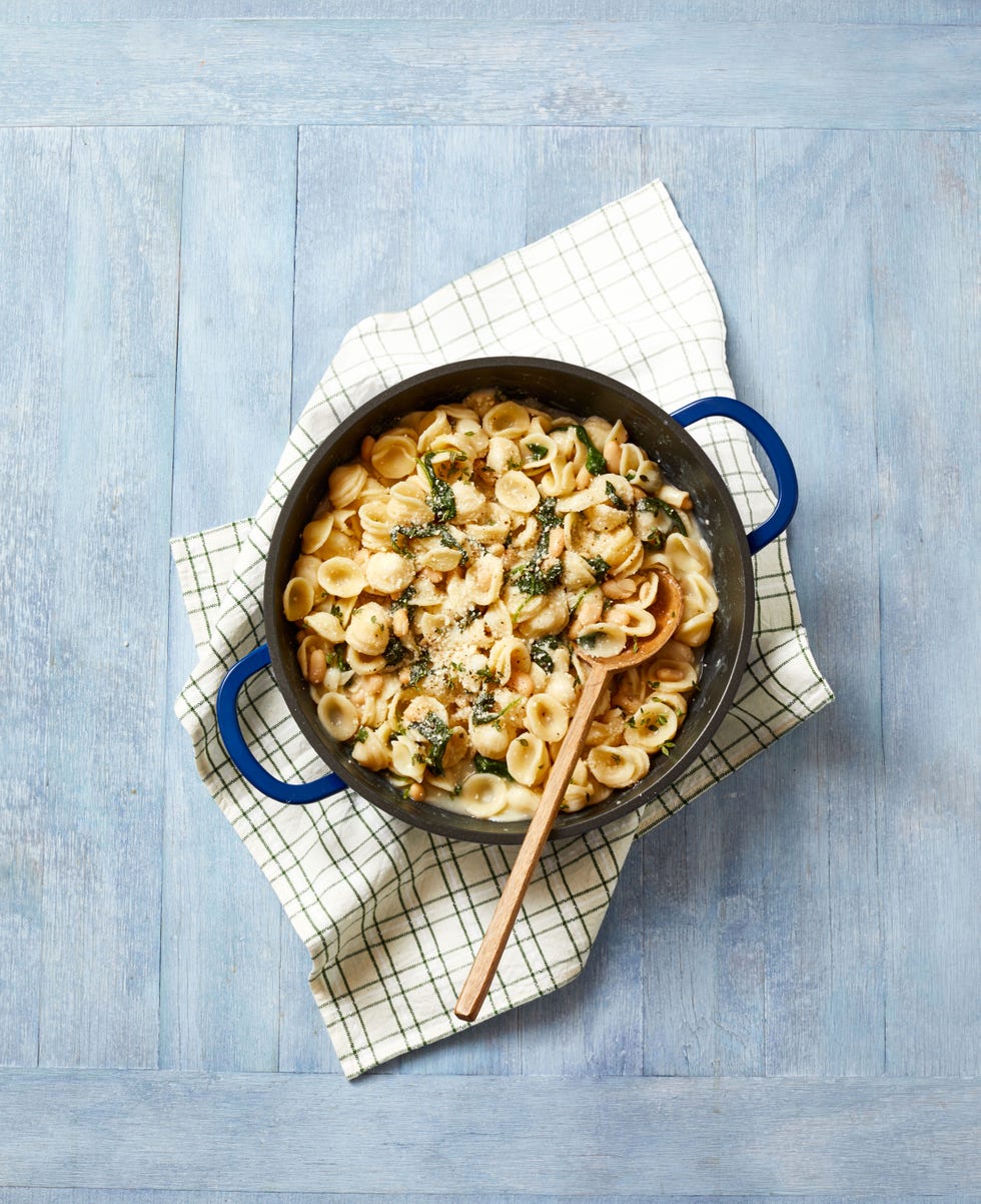 orecchiette with white beans and spinach