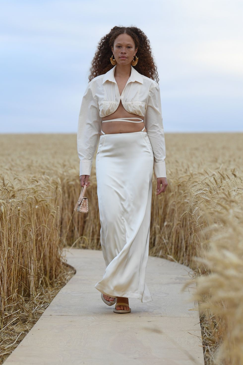 paris, france   july 16 sabina karlsson walks on the runway during lamour  jacquemus spring summer 2021 show on july 16, 2020 in paris, france photo by pascal le segretaingetty images