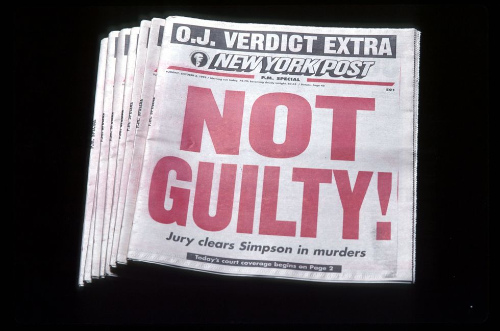 The cover of NY Post when O.J. Simpson was found not guilty