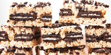 rice krispies treats stuffed with oreos