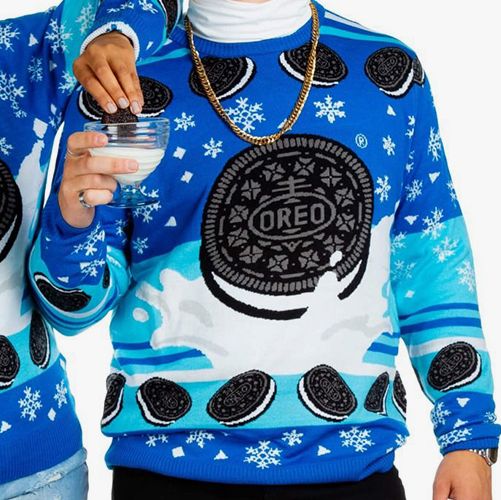 Blue, Clothing, Cool, Outerwear, Pattern, Sweater, Oreo, Hoodie, Sleeve, Design, 