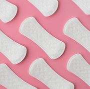 menstrual pads on pink background