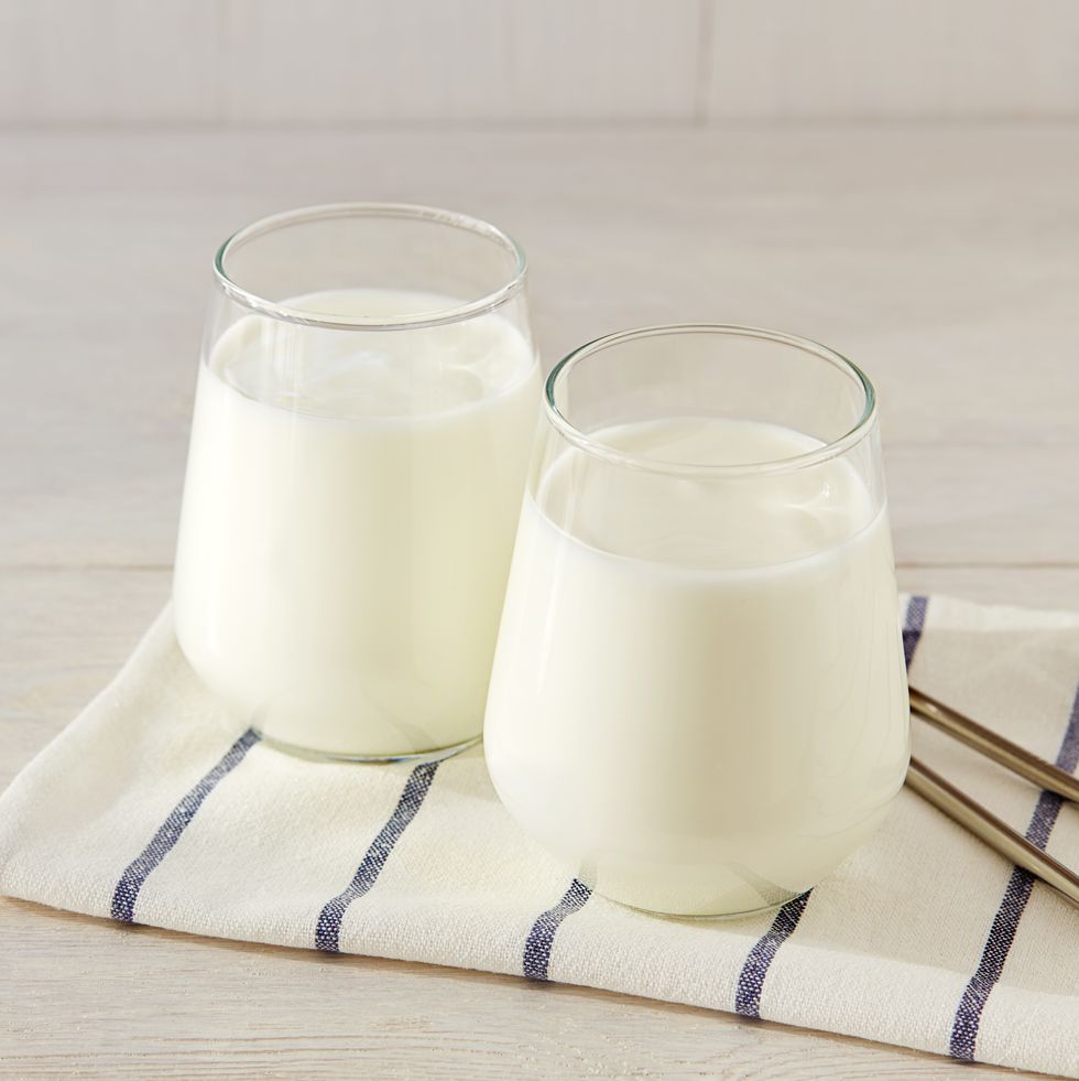 organic probiotic kefir or yogurt with probiotics in glasses