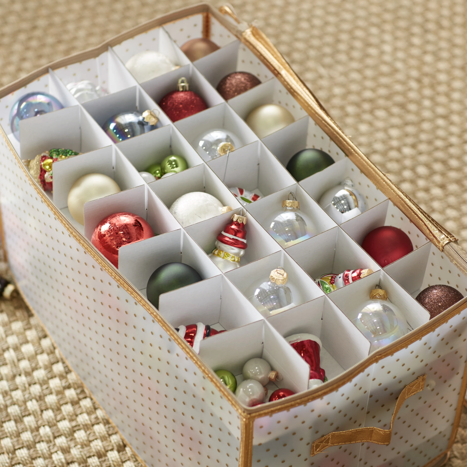ornament storage box with trays hard plastic