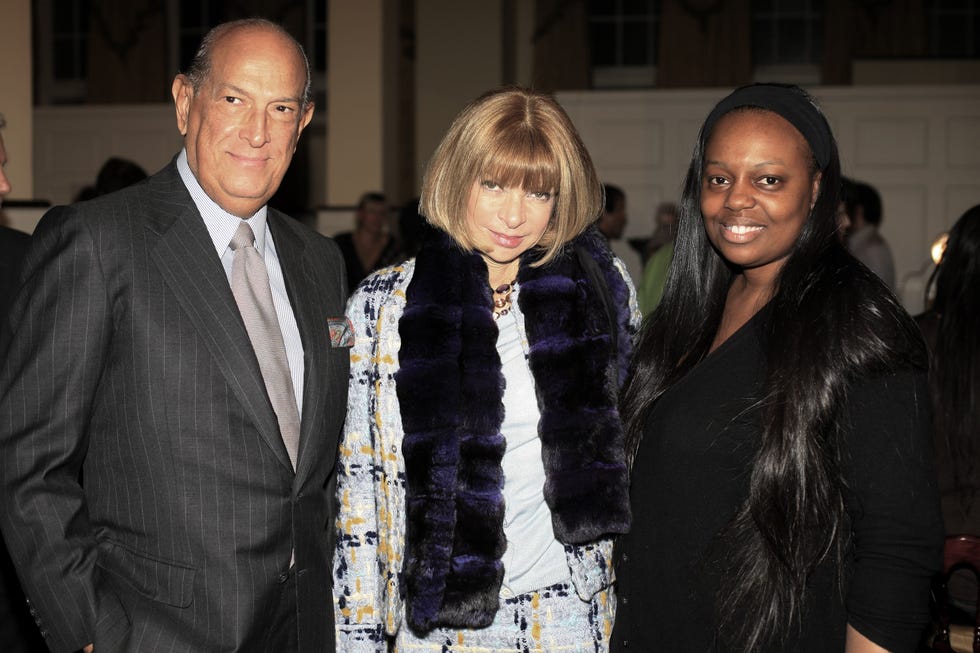 oscar de la renta, anna wintour, and pat mcgrath attend oscar de la renta fall 2009 collection