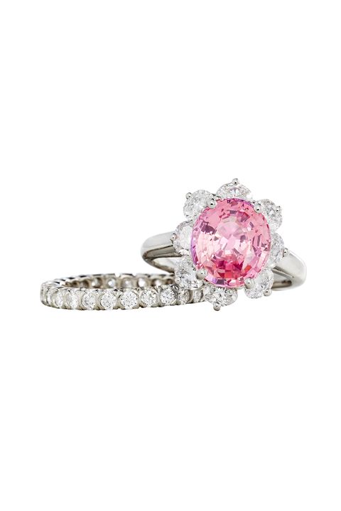 Ring, Jewellery, Fashion accessory, Pink, Engagement ring, Gemstone, Diamond, Body jewelry, Pre-engagement ring, Platinum, 