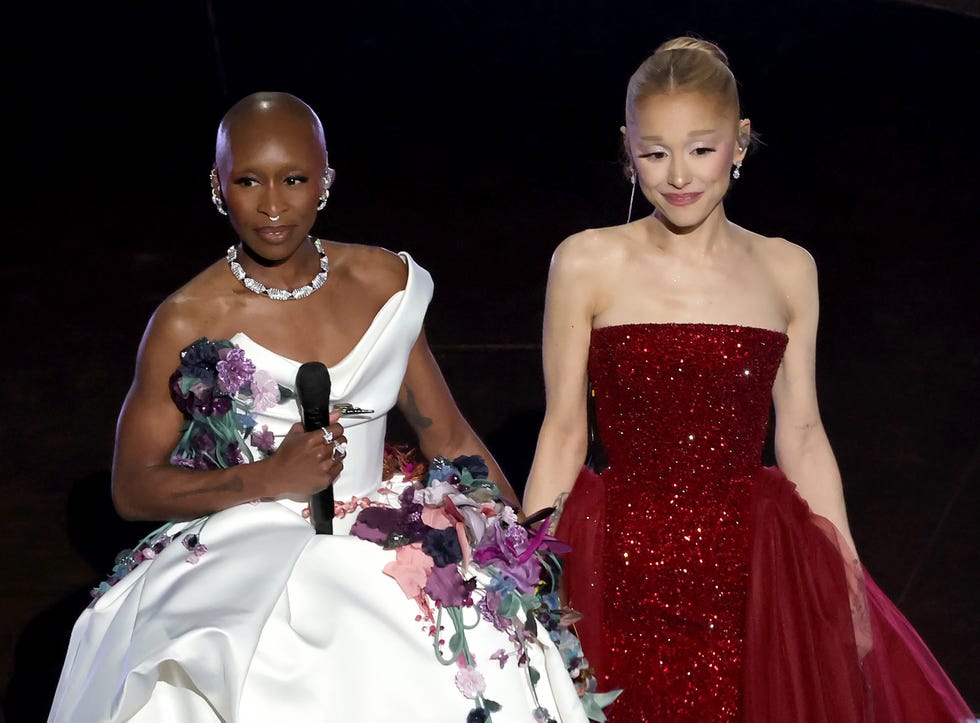 oscars 2025 ariana grande performance red dress