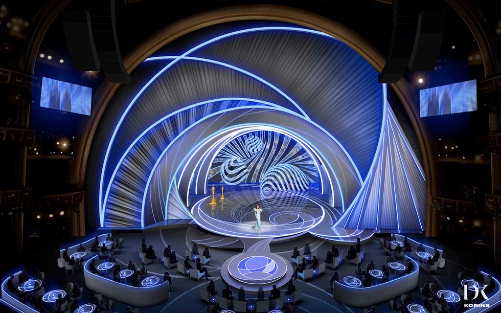 david korins oscars set design academy awards 2022 94th annual swarosvki crystals