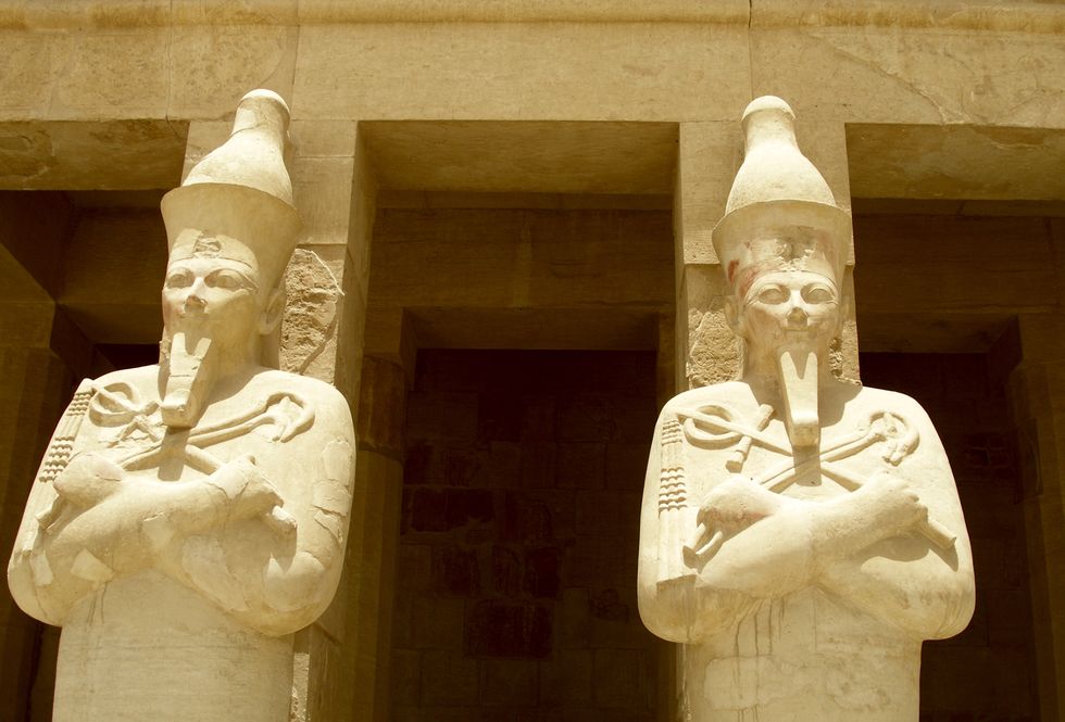 osirian statues of hatshepsut, temple of hatshepsut