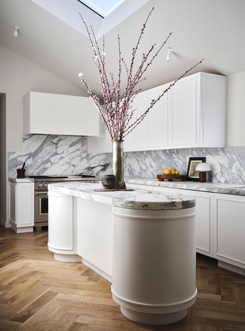 kitchen with marble counter and backsplash