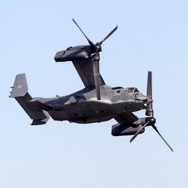 a cv22b osprey tilt rotor military aircraft of the us air force