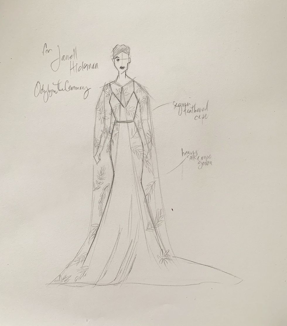 bridal gown sketch