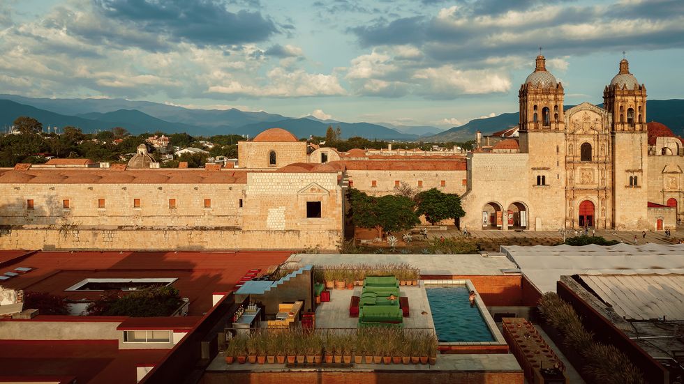 Oaxaca's Otro Hotel overlooks a baroque church