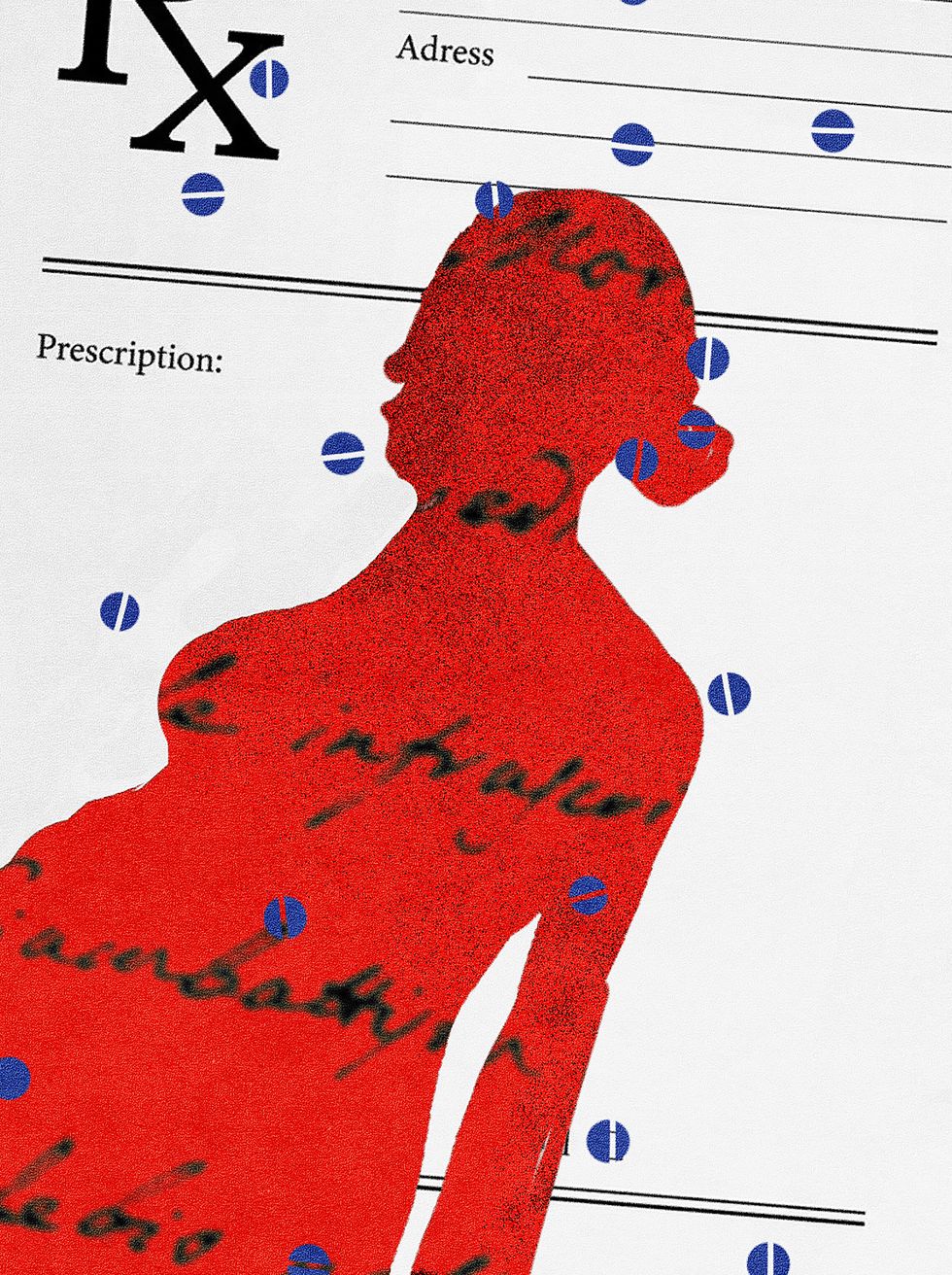 illustration on prescription pad
