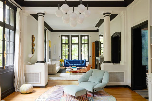 neuilly house living room photographed by gaelle le boulicaut