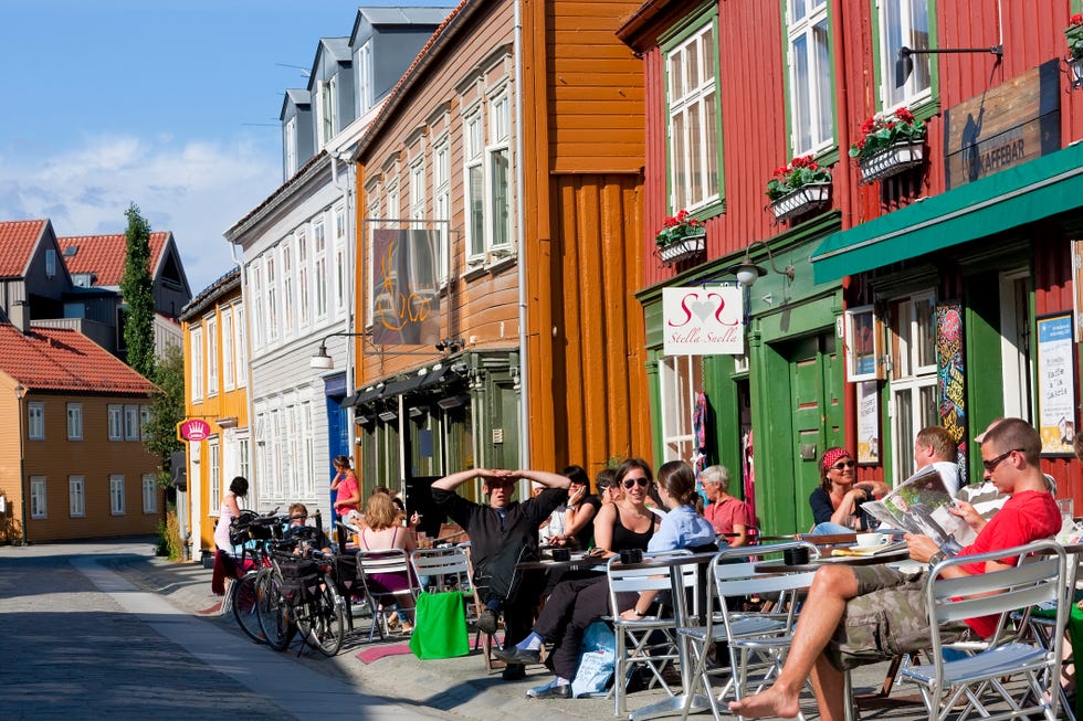 outdoor cafe,trondheim, sor trondelag, norway
