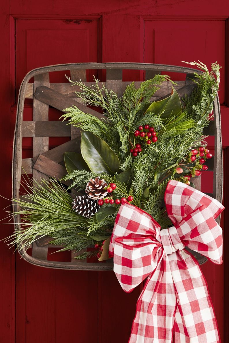 Outdoor Christmas Decorations Tobacco Basket Wreath