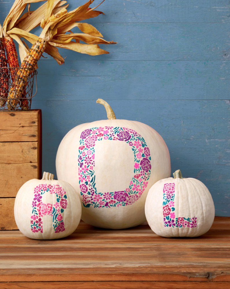 monogram pumpkin outdoor fall decorations