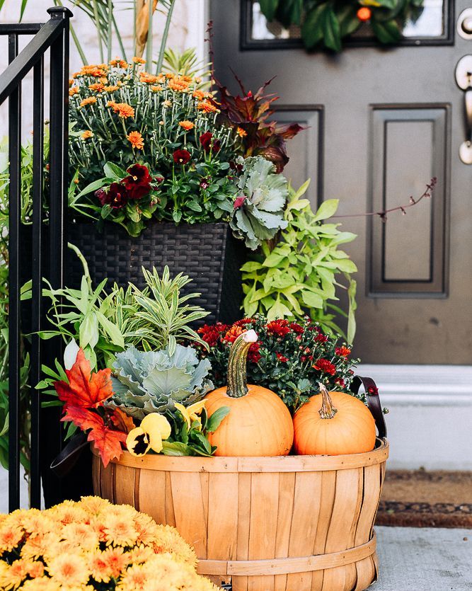 peck basket outdoor fall decorations