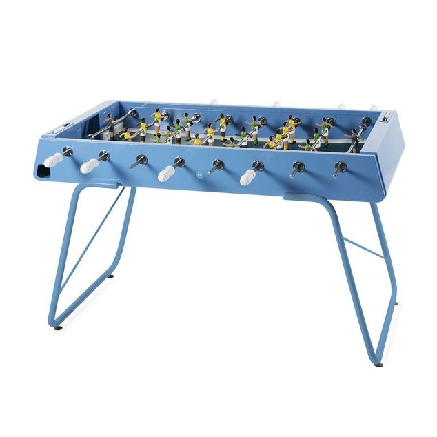 blue outdoor foosball table