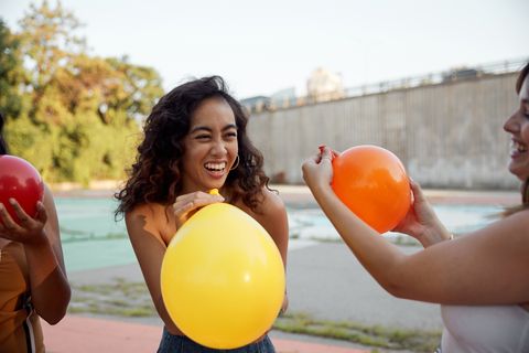 outdoor games for adults - belly balloon break