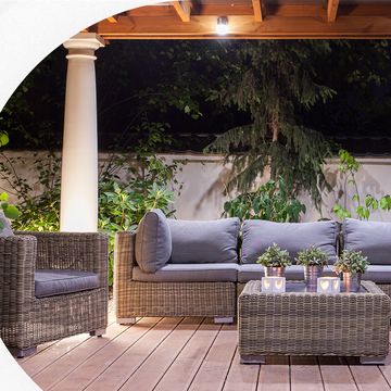 outdoor sectional sofa on patio
