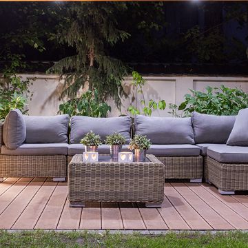 outdoor sectional sofa on patio