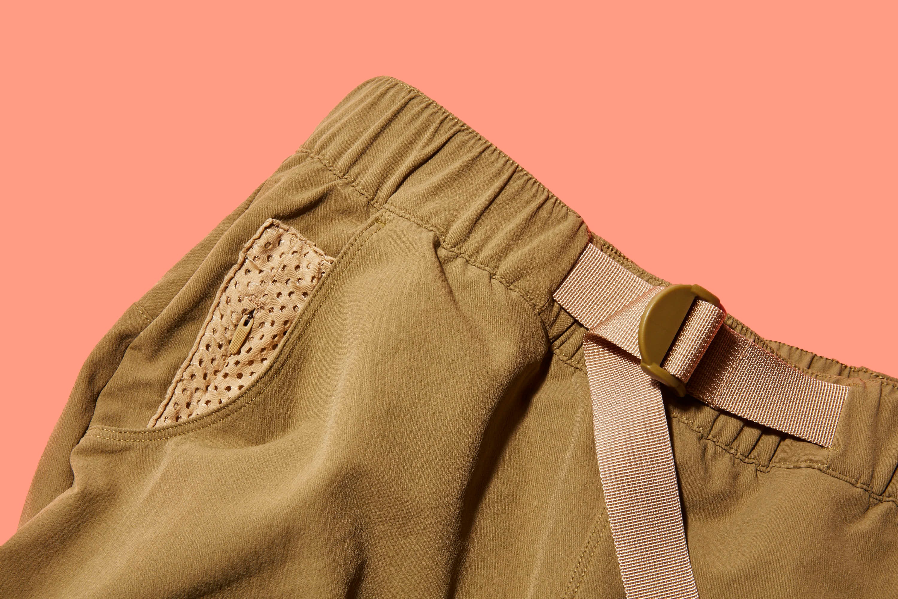 Khaki, Beige, Trousers, Shorts, Collar, Jacket, Pocket, 