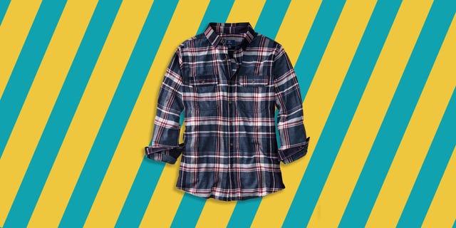 a person wearing a plaid shirt