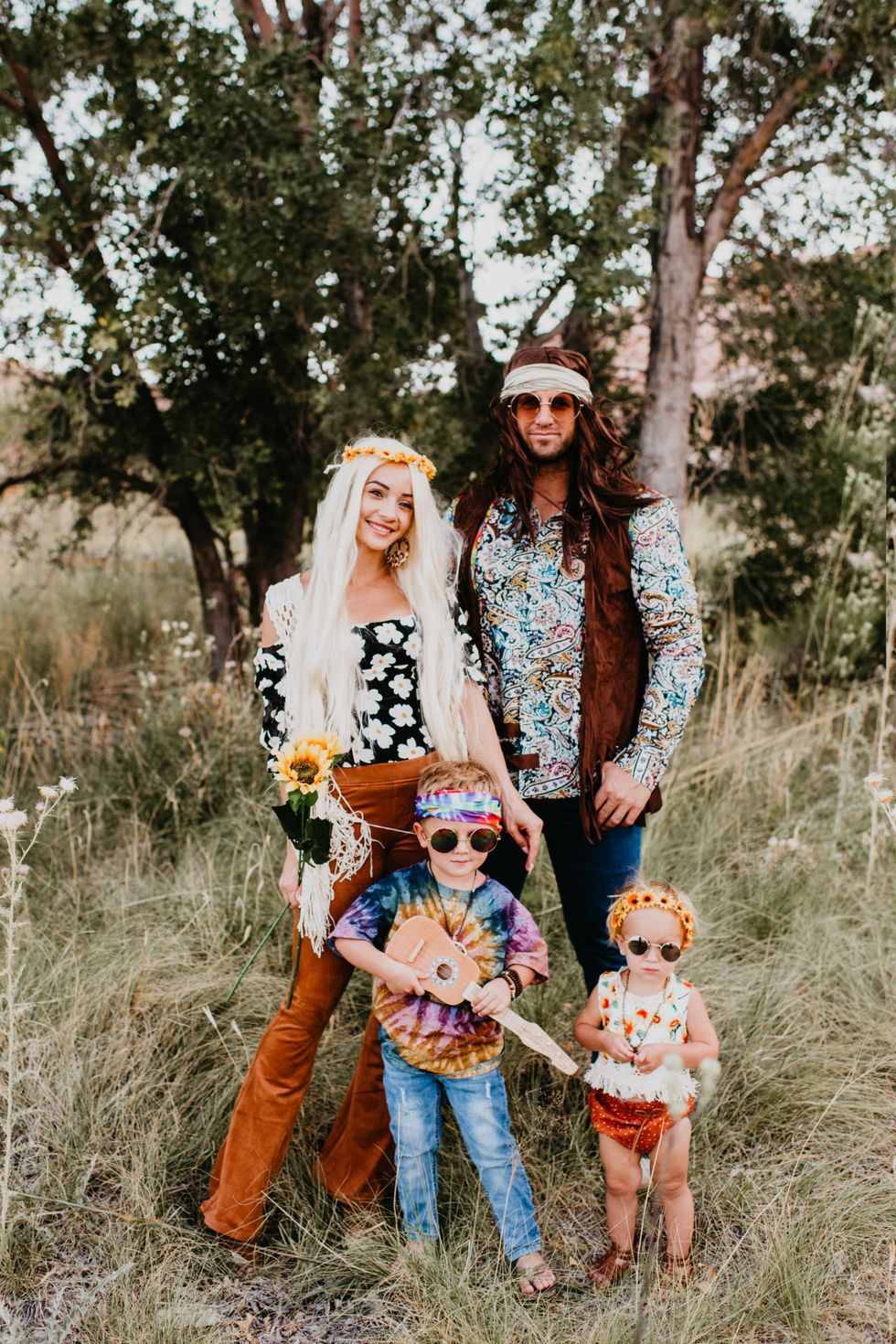 Hippie Man Brown Groovy 70s Men Costume Party Fancy Dress
