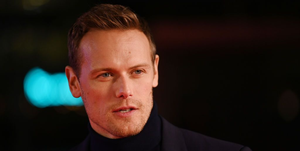 sam heughan attends the "outlander" season six premiere at the royal festival hall on february 24, 2022 in london, england