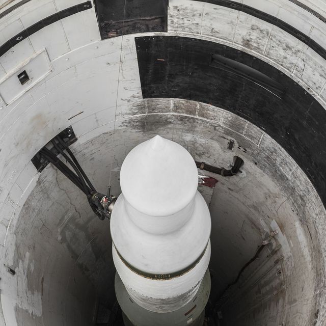 Overhead view of Minuteman missile in launch tube