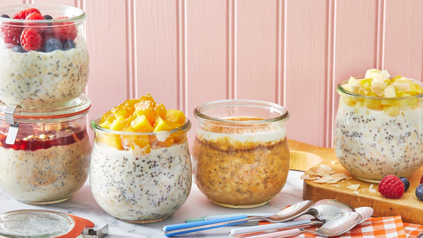 Overnight Oats Container with Lids (Set of 4), Oatmeal To-Go Clear