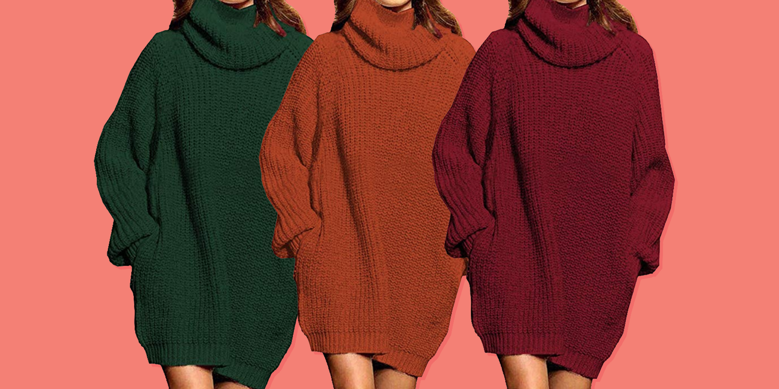 Big turtleneck sweater clearance dress