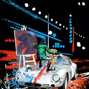 classic road racing ferraris conceptual, car as work of art, painter, paint job