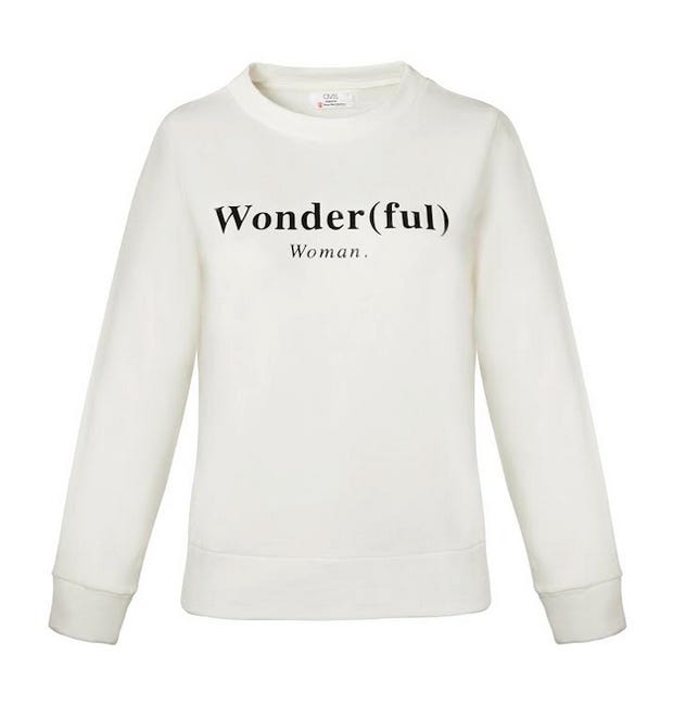 Clothing, White, Long-sleeved t-shirt, Sleeve, T-shirt, Sweater, Text, Top, Outerwear, Font, 