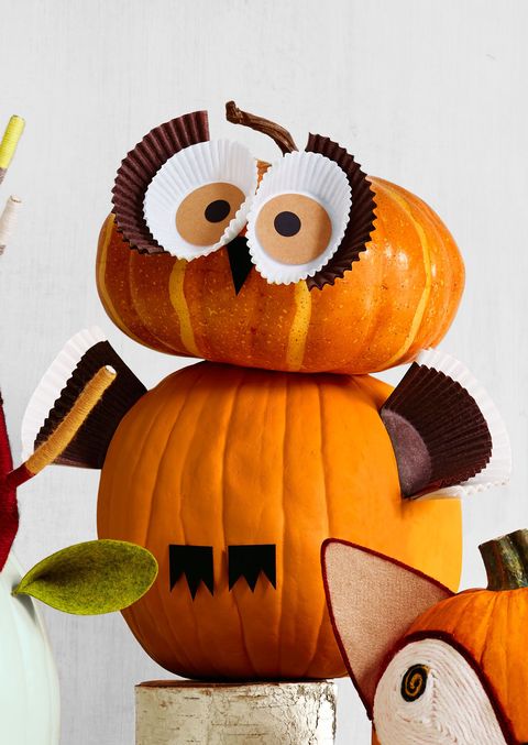owl pumpkin face idea
