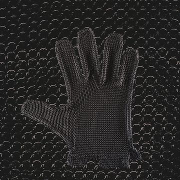 oyster glove on chainmail, close up digital composite