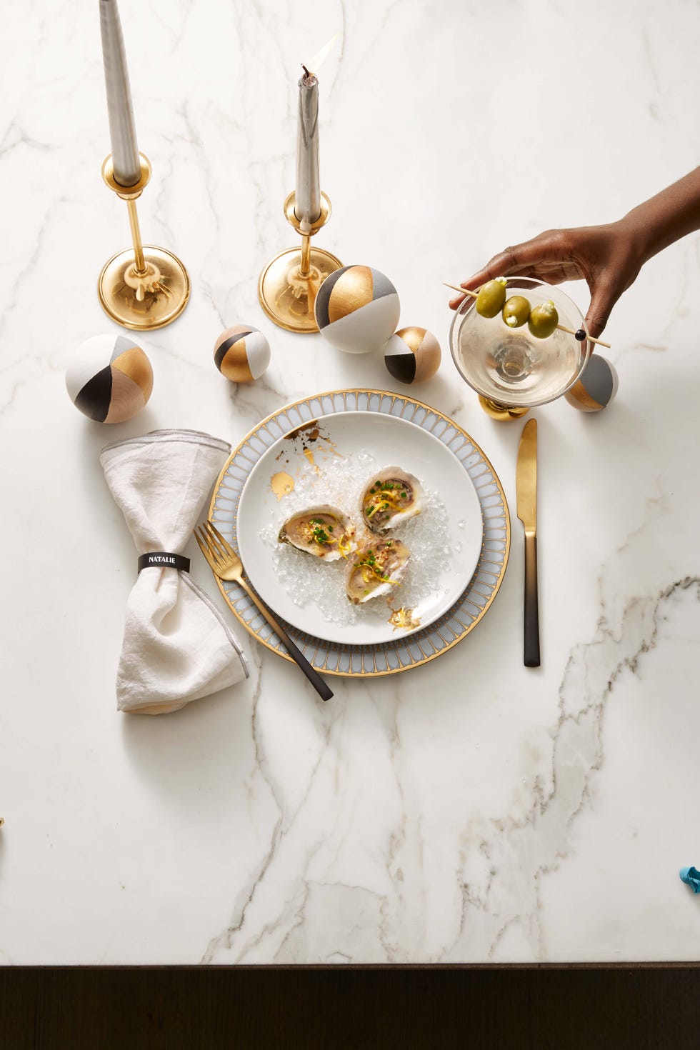 oysters with mustard horseradish relish on a white plate