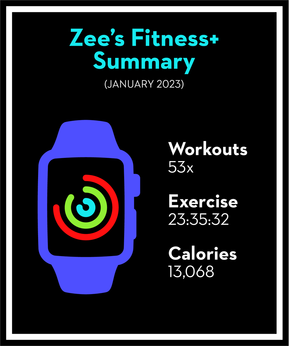 fitness summary graphic for january 2023